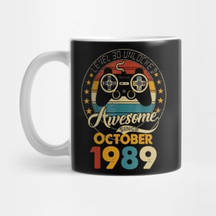 Level 30 Unlocked Gamer Born In October 1989 Gifts Mug